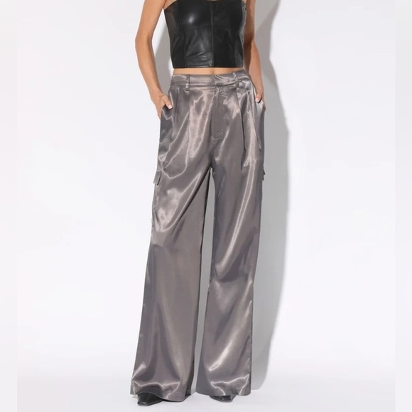 NWT Walter baker $188 satin pant in shadow color Kaiden